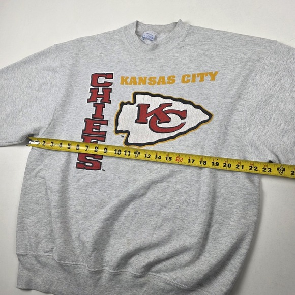 Vintage Kansas City Chiefs Sweatshirt Mens XL Gray NFL Football Made USA 90s - Picture 7 of 13